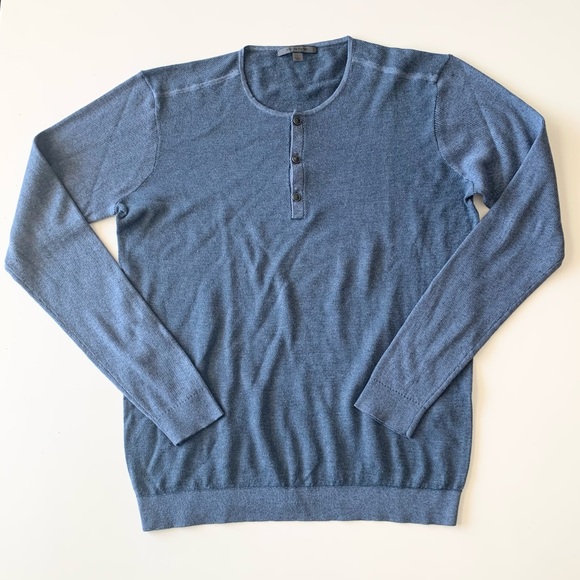 John Varvatos Blue Lightweight Sweater - Picture 1 of 4